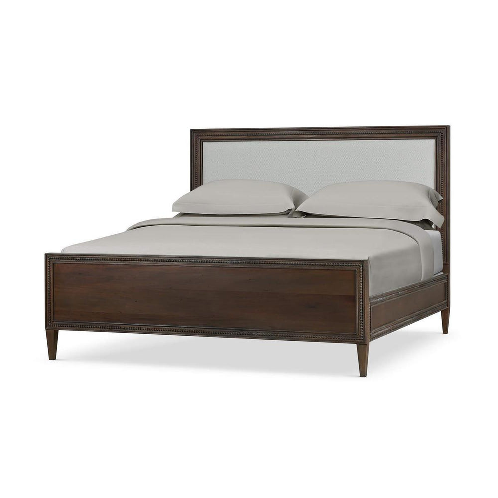 Bramble Vivienne Upholstered Bed King in Walnut w/ Dinara Natural Fabric-Bramble-Blue Hand Home