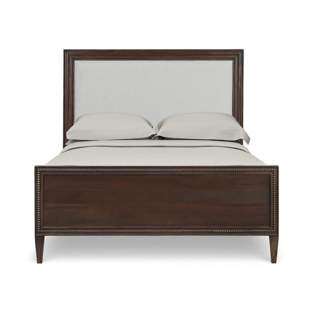 Bramble Vivienne Upholstered Bed Queen in Walnut w/ Dinara Natural Fabric-Bramble-Blue Hand Home
