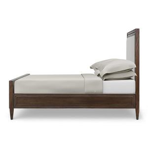Bramble Vivienne Upholstered Bed Queen in Walnut w/ Dinara Natural Fabric-Bramble-Blue Hand Home