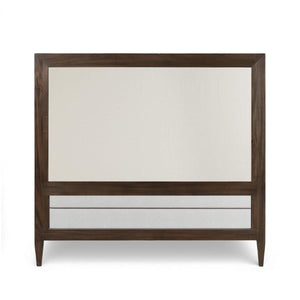 Bramble Vivienne Upholstered Bed Queen in Walnut w/ Dinara Natural Fabric-Bramble-Blue Hand Home