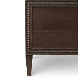 Bramble Vivienne Upholstered Bed Queen in Walnut w/ Dinara Natural Fabric-Bramble-Blue Hand Home