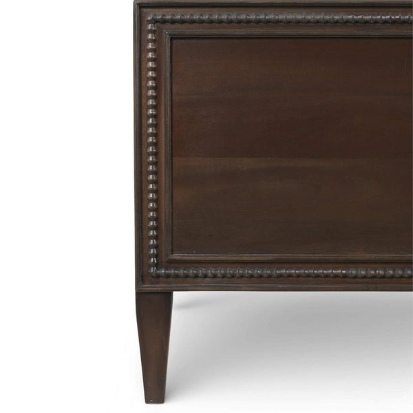Bramble Vivienne Upholstered Bed Queen in Walnut w/ Dinara Natural Fabric-Bramble-Blue Hand Home