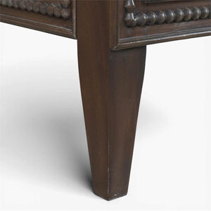 Bramble Vivienne Upholstered Bed Queen in Walnut w/ Dinara Natural Fabric-Bramble-Blue Hand Home