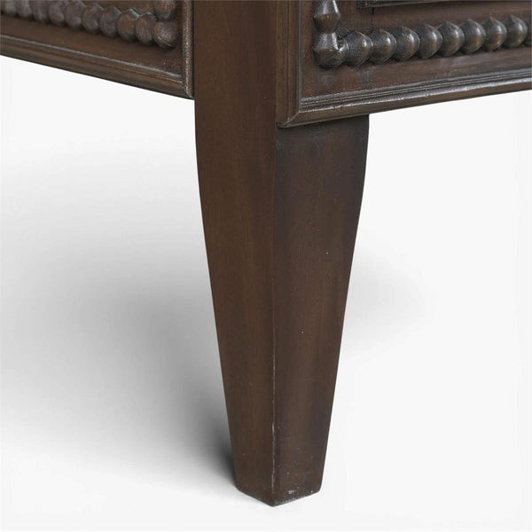 Bramble Vivienne Upholstered Bed Queen in Walnut w/ Dinara Natural Fabric-Bramble-Blue Hand Home