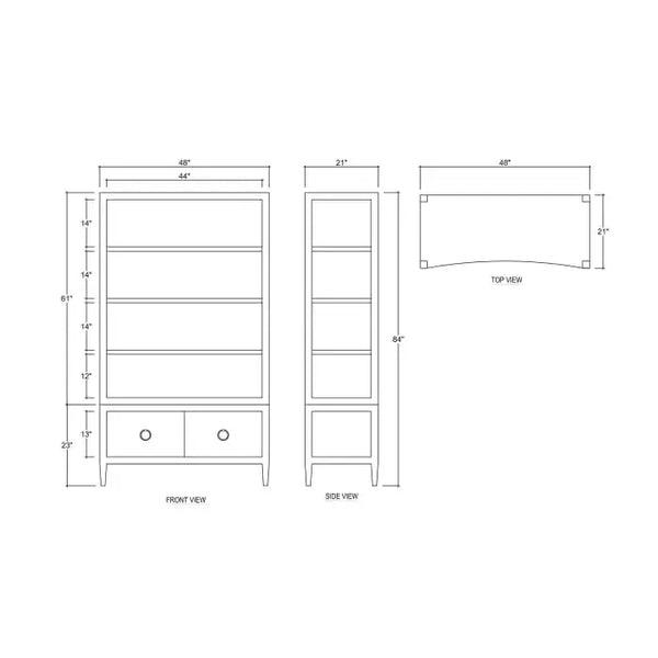 Bramble Westminster Concave Shelving Unit Linen Wrapped In Pale Blue-Bramble-Blue Hand Home
