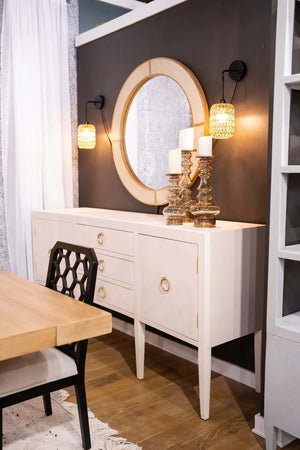 Bramble Westminster Concave Sideboard Linen Wrapped In Putty-Bramble-Blue Hand Home
