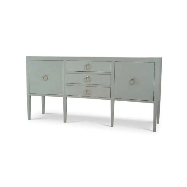 Bramble Westminster Concave Sideboard Wrapped In Pale Blue Linen-Bramble-Blue Hand Home