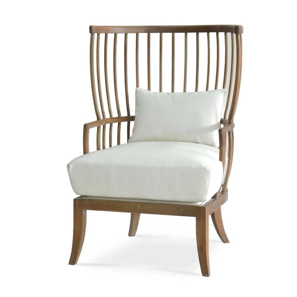 Bramble Winston Windsor Chair In Straw Wash W/ Arctic White Performance Fabric-Bramble-Blue Hand Home