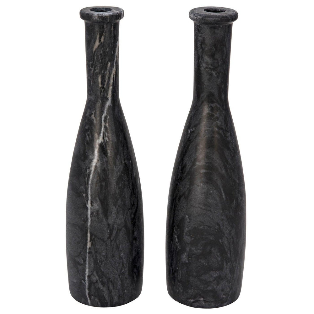 Moris Decorative Candle Holder, Set of 2, Black-Noir Furniture-Blue Hand Home