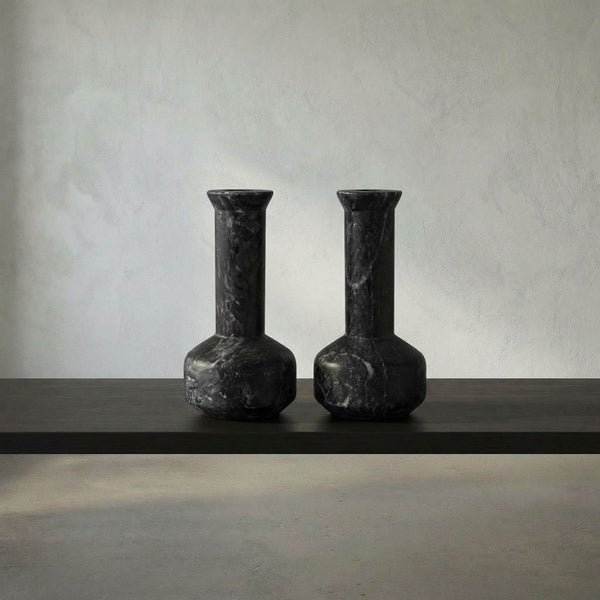 Milos Decorative Candle Holder, Set of 2-Noir Furniture-Blue Hand Home