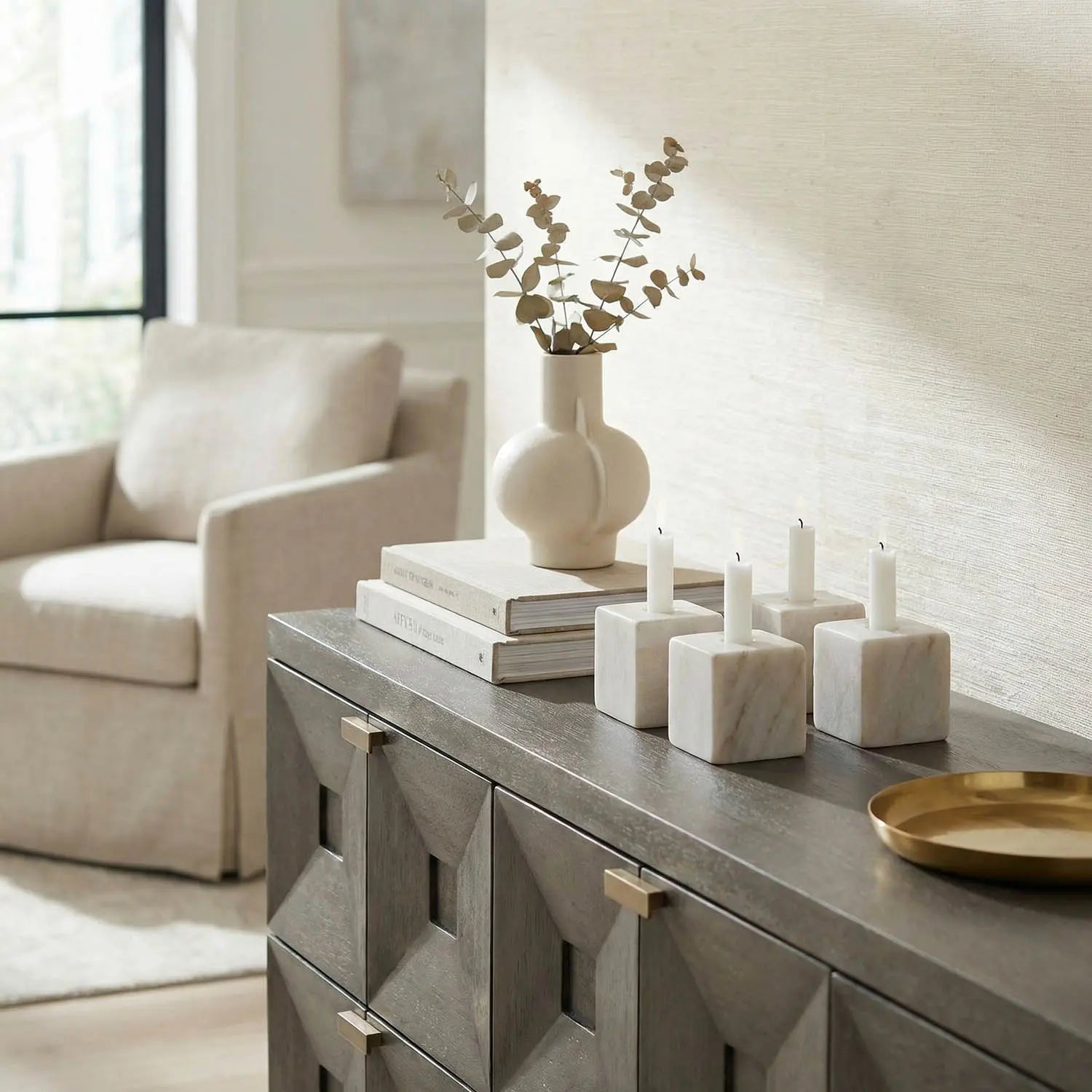 Noir Furniture Cube Candle Holder
