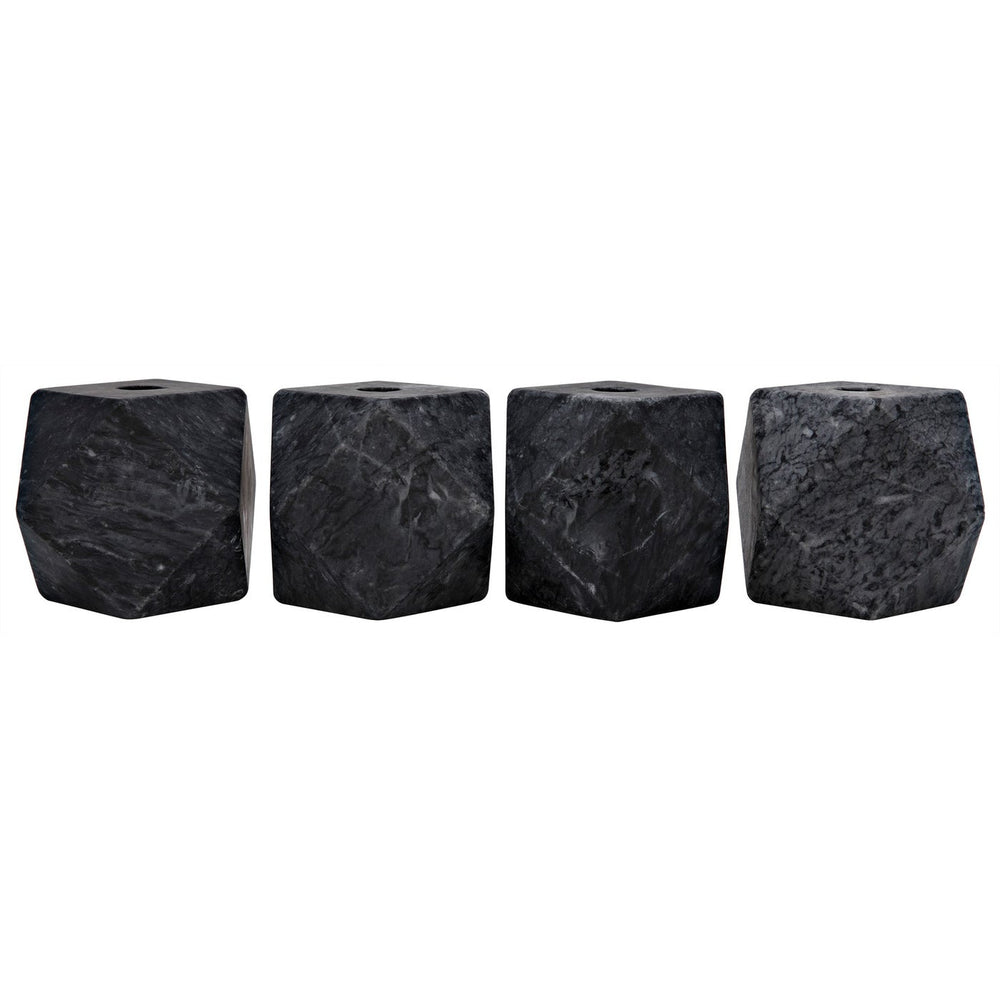 Polyhedron Decorative Candle Holder, Set of 4-Noir Furniture-Blue Hand Home