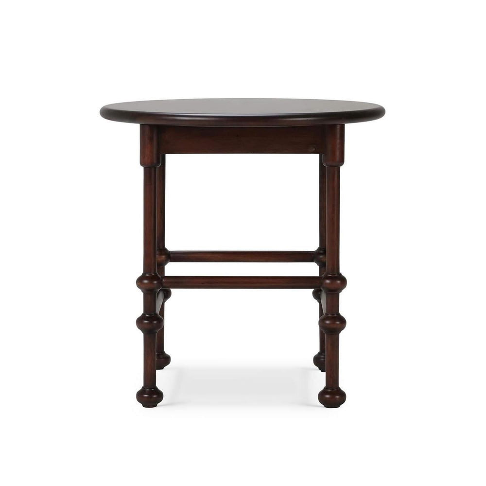 Bramble York Side Table in Matt Teak Brown-Bramble-Blue Hand Home
