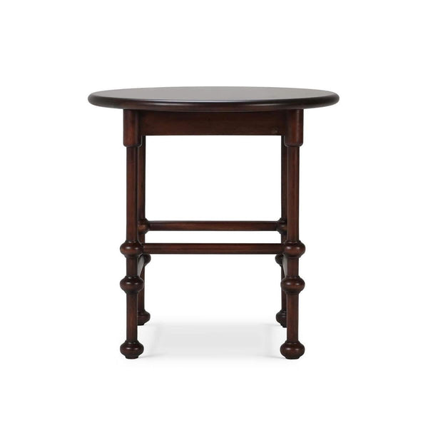 Bramble York Side Table in Matt Teak Brown-Bramble-Blue Hand Home