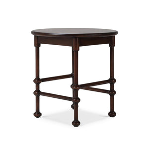 Bramble York Side Table in Matt Teak Brown-Bramble-Blue Hand Home