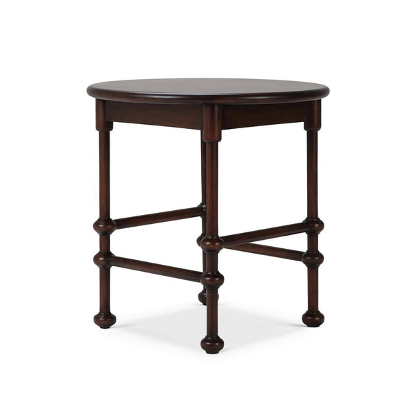 Bramble York Side Table in Matt Teak Brown-Bramble-Blue Hand Home