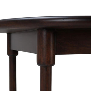 Bramble York Side Table in Matt Teak Brown-Bramble-Blue Hand Home
