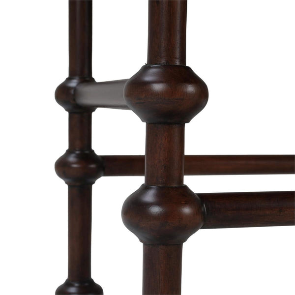 Bramble York Side Table in Matt Teak Brown-Bramble-Blue Hand Home