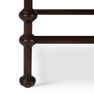 Bramble York Side Table in Matt Teak Brown-Bramble-Blue Hand Home