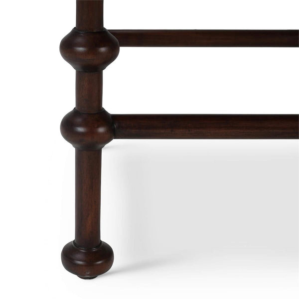 Bramble York Side Table in Matt Teak Brown-Bramble-Blue Hand Home