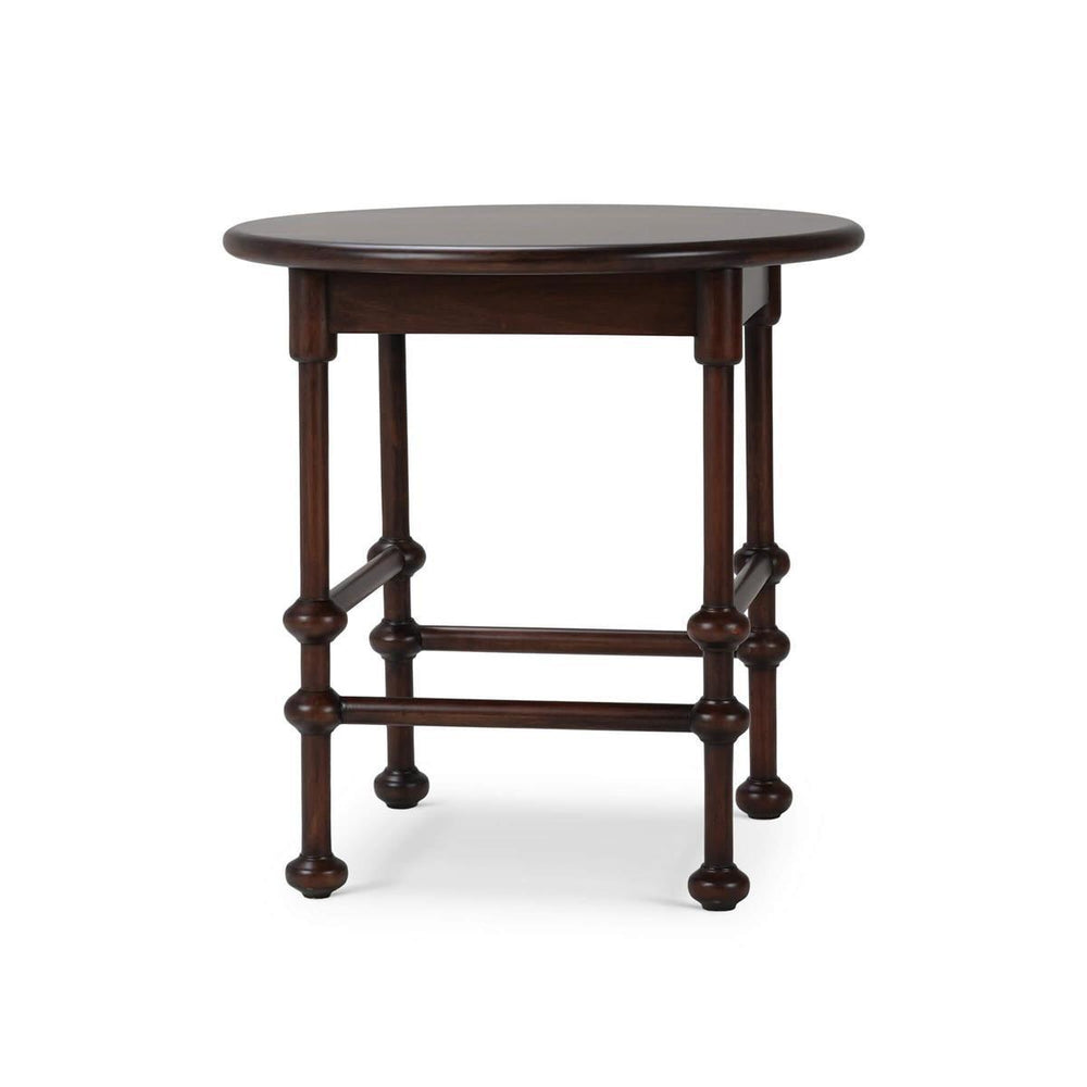 Bramble York Side Table in Matt Teak Brown-Bramble-Blue Hand Home