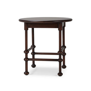 Bramble York Side Table in Matt Teak Brown-Bramble-Blue Hand Home