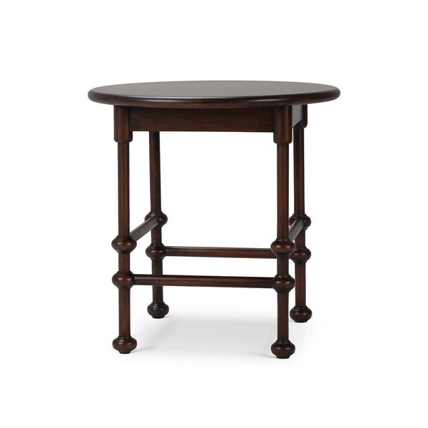 Bramble York Side Table in Matt Teak Brown-Bramble-Blue Hand Home