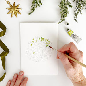 Wreaths paintable notecards-Blue Hand Home
