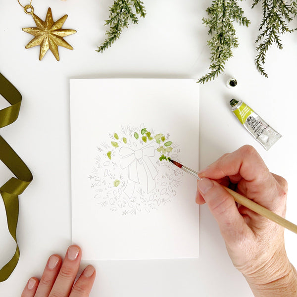 Wreaths paintable notecards-Blue Hand Home