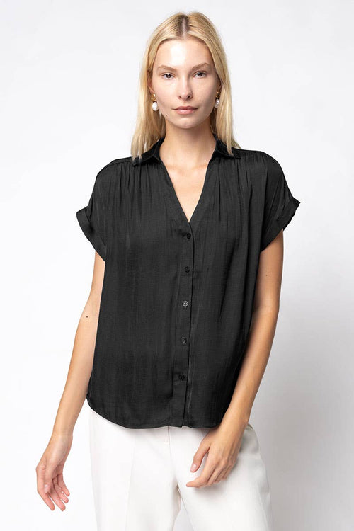 Short Sleeve Blouse - F-Blue Hand Home