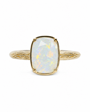 Sterling Silver Elongated Cushion Opal Cocktail Ring