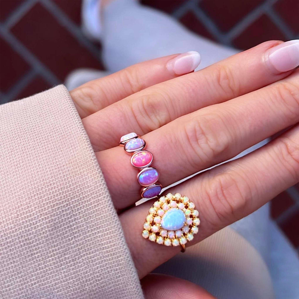 Opal Halo Ring-Blue Hand Home