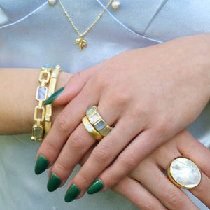 Kiana Stone Ring-Blue Hand Home