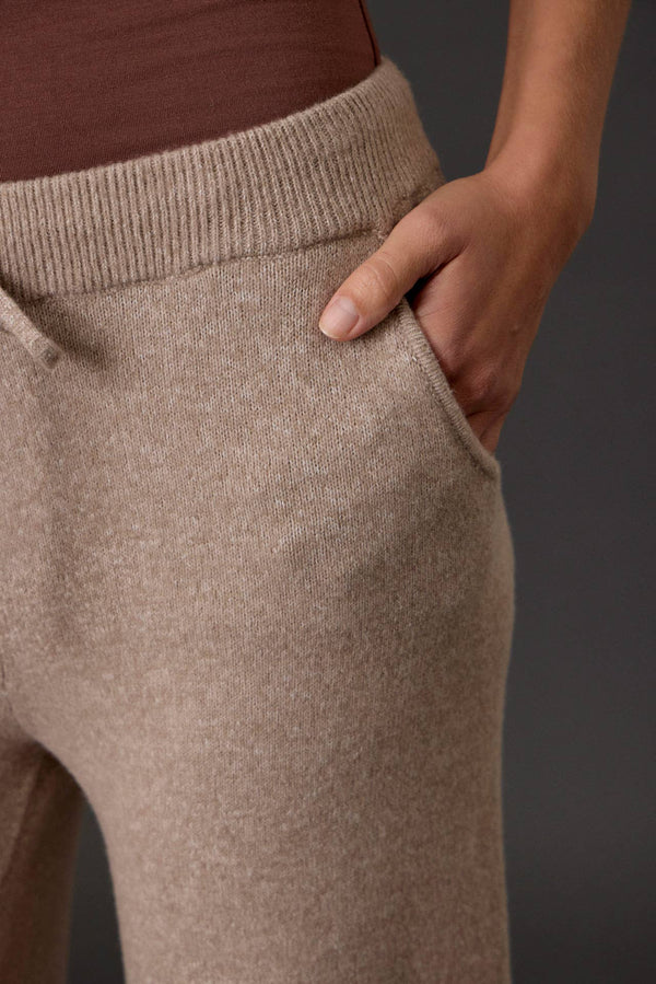 Ultra Soft Wide Leg Drawstring Heathered Sweater Pants