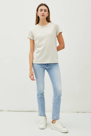 New Shade-Garment Dyed Cotton Slub Tee