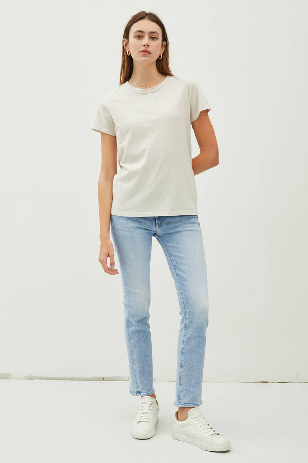 New Shade-Garment Dyed Cotton Slub Tee