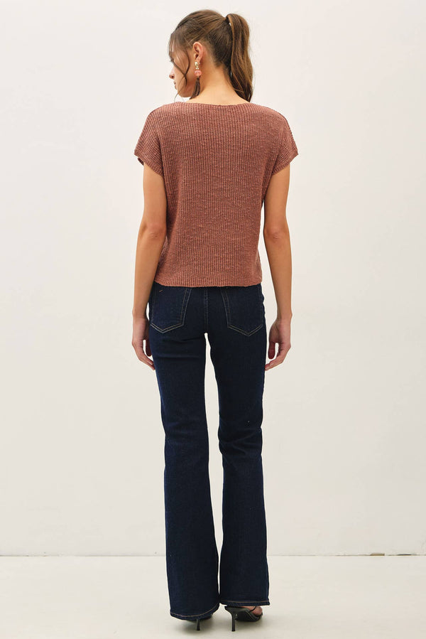 [New Color] Patch Pocket Dolman Cap Sleeve Boxy Knit