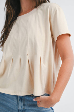 8613HK Pleated Swing Tee Top-Blue Hand Home