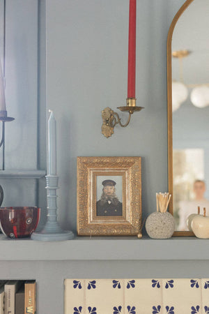 Portrait of a Postman Framed Antique Art-Blue Hand Home
