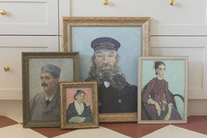 Portrait of a Postman Framed Antique Art-Blue Hand Home