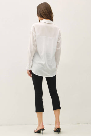 Cotton Blend Light Weight Oversized Classic Shirt-Blue Hand Home