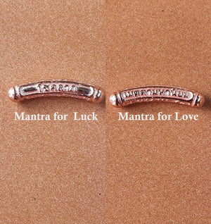 Single Thai Buddhist Temple Bracelet, Mantra Bangle, Metals-Blue Hand Home