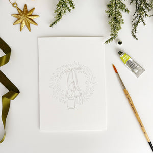 Wreaths paintable notecards-Blue Hand Home