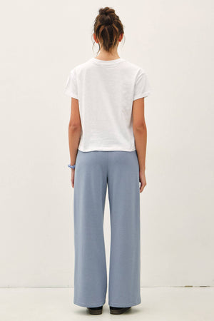 Garment Dyed Cotton Slub Half Sleeve Crop Top