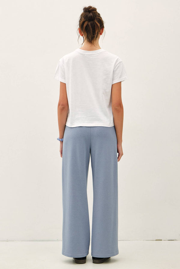 Garment Dyed Cotton Slub Half Sleeve Crop Top