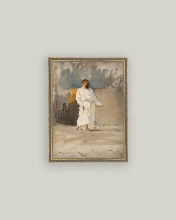 Christ Coming Out Of The Tomb Framed Antique Art-Blue Hand Home