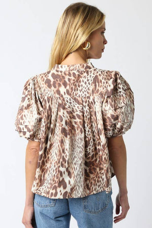 Melisa Leopard Shirt-Blue Hand Home