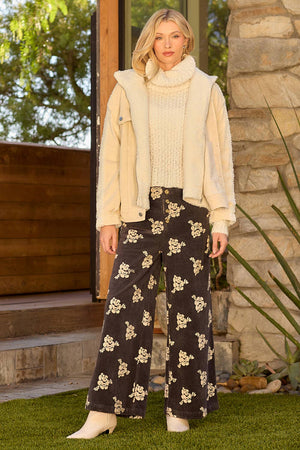 60795 Turtle Neck Cropped Sweater-Blue Hand Home
