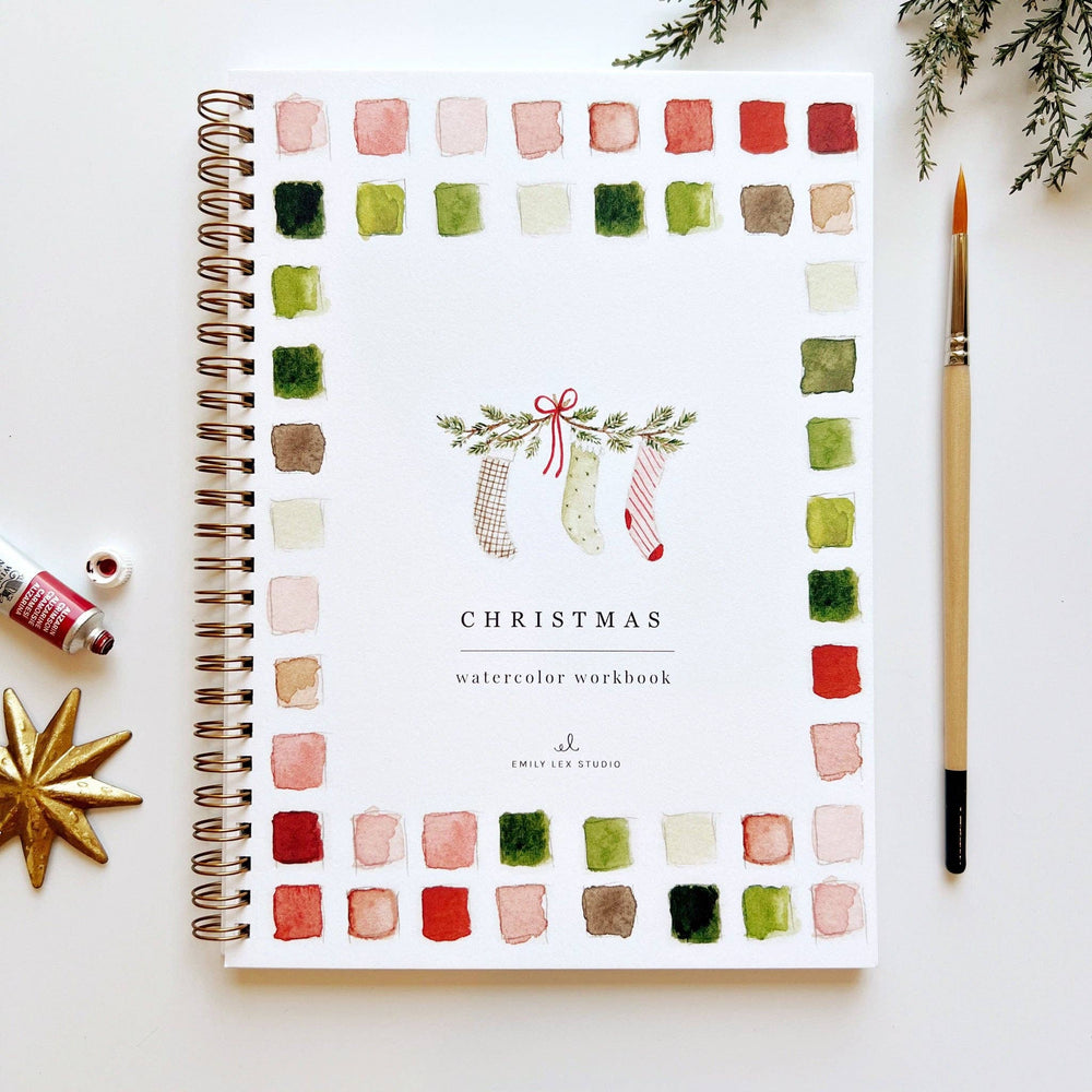 Christmas watercolor workbook-Blue Hand Home