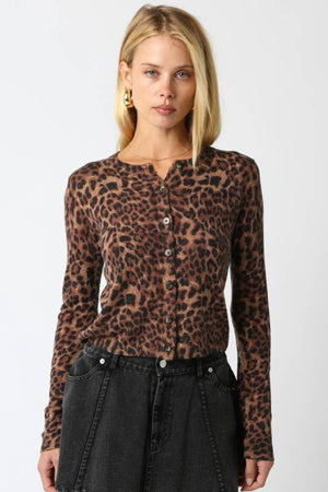 Christine Leopard Knit Top-Blue Hand Home